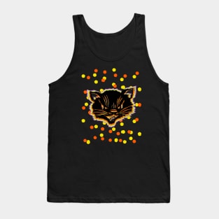 Halloween Vintage Look Hissing Black Cat Tank Top